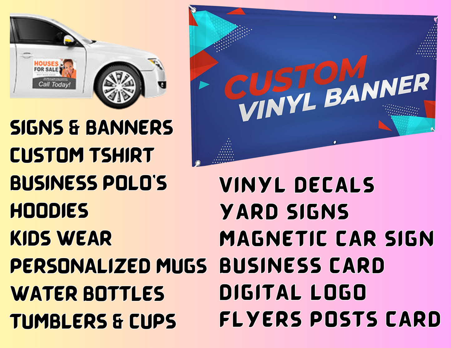 Magnetic Sign for Car, Trucks  Removable Business Signs