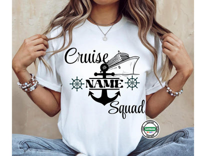 Custom Cruise Squad Shirt, Personalized Cruise Vacation, Group Cruise Shirt with Name, Matching Family Cruise Shirts, Nautical Shirt Design
