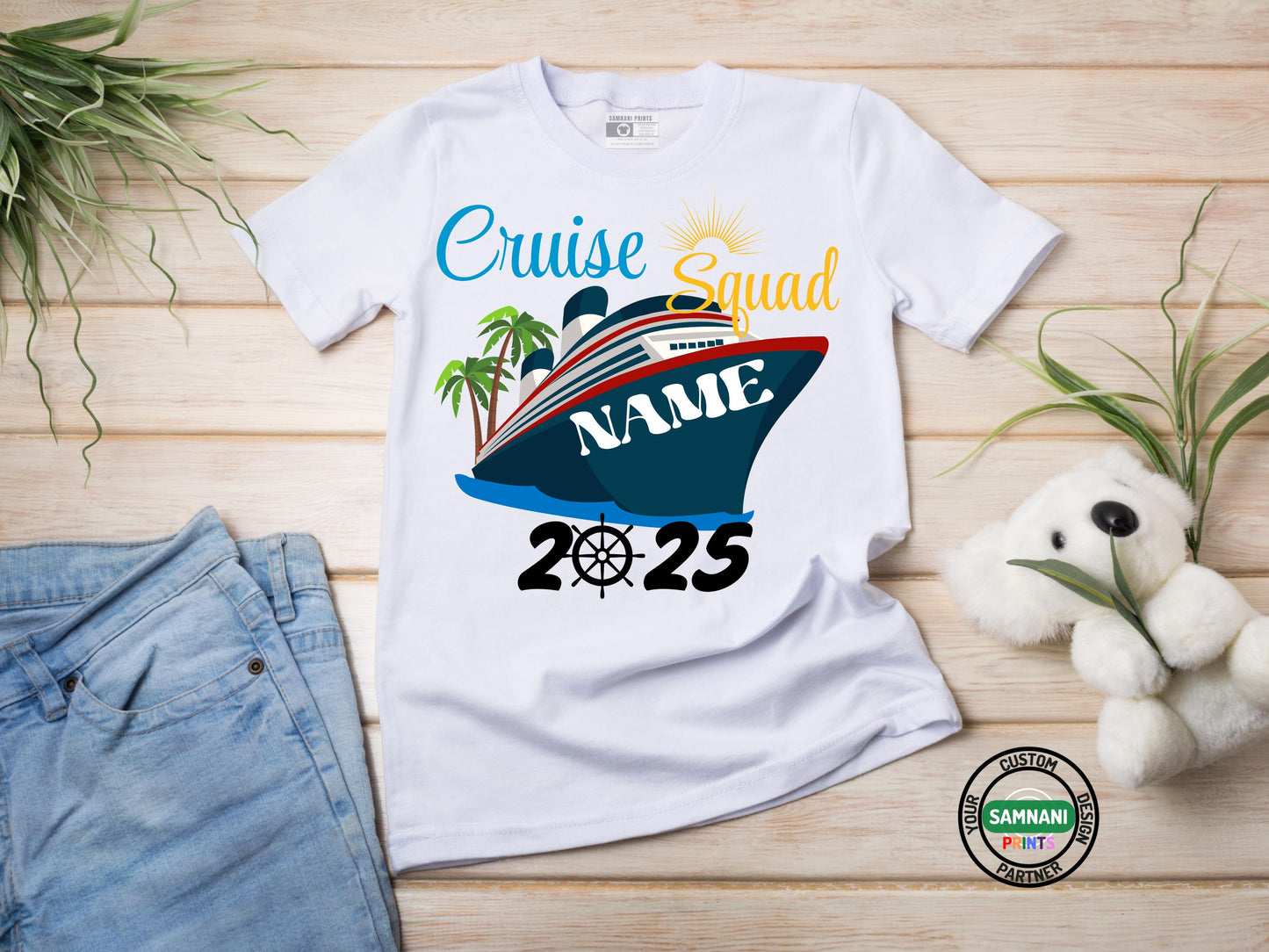 Custom Cruise Squad Shirt 2025, Personalized Family Cruise Shirt, Group Vacation Matching Tee, Cruise Ship Shirt with Name, Tropical Cruise