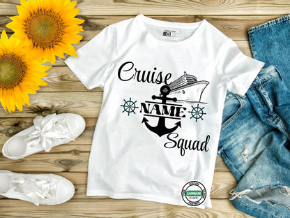 Custom Cruise Squad Shirt, Personalized Cruise Vacation, Group Cruise Shirt with Name, Matching Family Cruise Shirts, Nautical Shirt Design